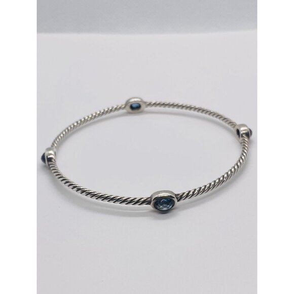 David Yurman Cable Sterling Silver 925 Hampton Blue 8"
